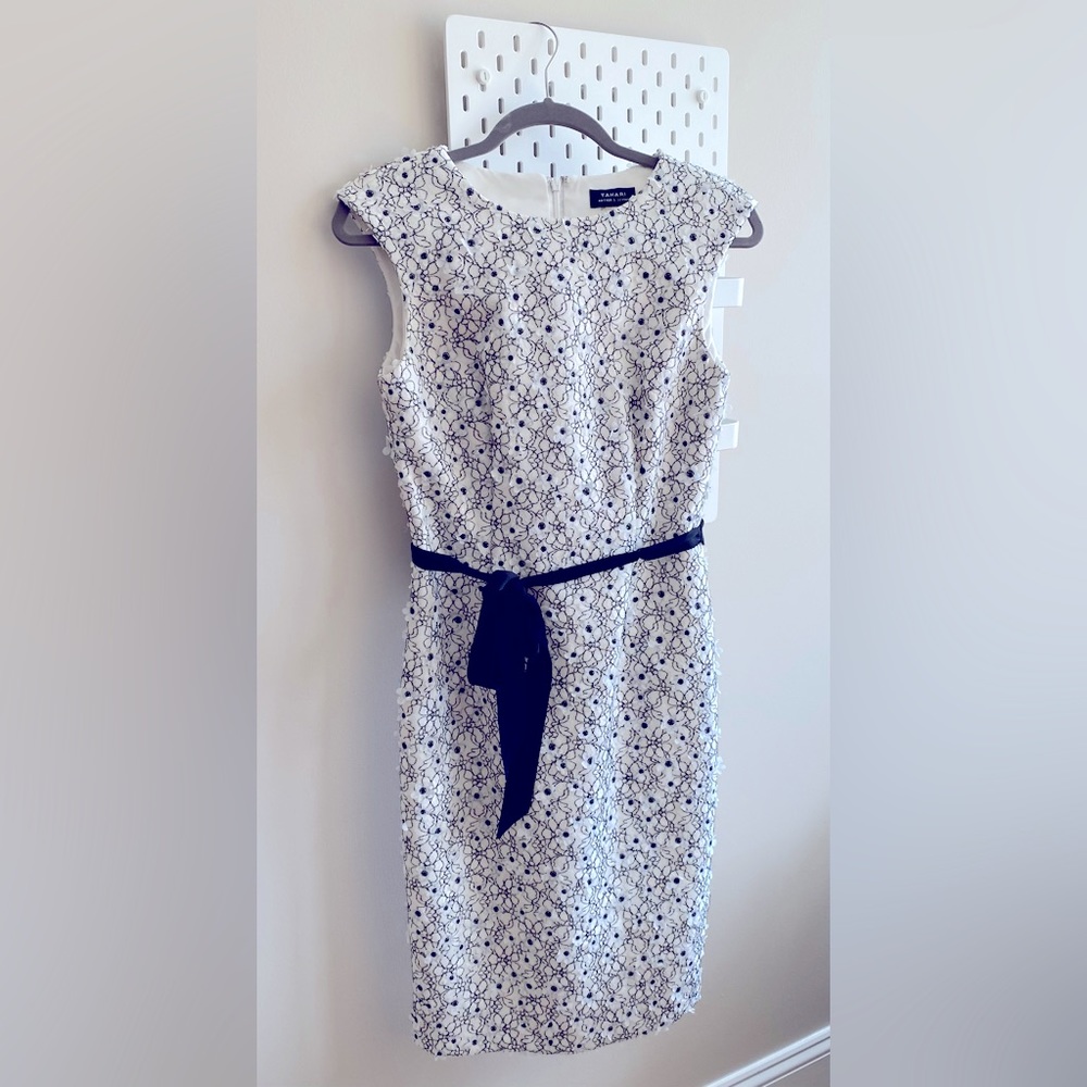 Perfect for wedding season! Tahari sleeveless cocktail dress